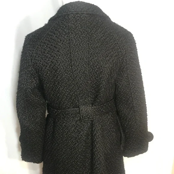 Black Pea coat with belt - Picture 2 of 10